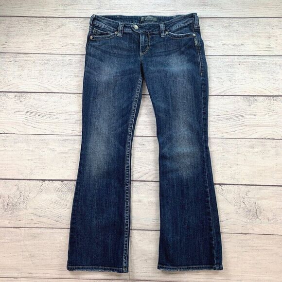 Silver Jeans Tuesday sz 31 X 31 Bootcut Low Rise Dark Wash Inseam 29.5" - Picture 1 of 11